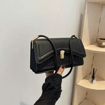 Французская нишевая сумка подмышкой для женщин 2024 года корейская версия новой модной фактурной сумки через плечо маленькая квадратная сумка темно-коричневого