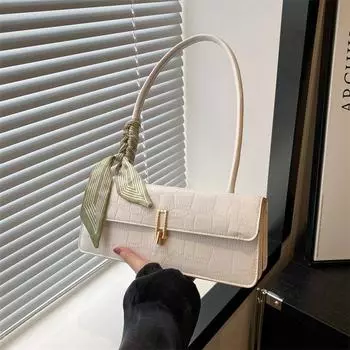 Французская нишевая сумка женская 2024 новая модная летняя сумка подмышкой модная и красивая сумка через плечо маленькая квадратная сумка женская сумка чёрный