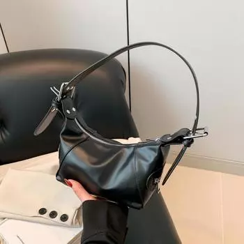 Французская нишевая тенденция индивидуальности, иностранный стиль популярен в этом году, сумка подмышкой женская 2024 новая красивая сумка-мессенджер через плечо чёрный
