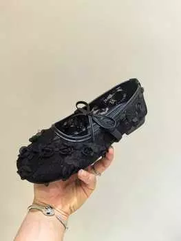 Французская новая летняя фея ветер девушка в универсальных балетках с мягкой подошвой и бантом женщина 40