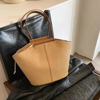 Французская плетеная сумка женская ретро сумка большая вместительная ручная корзина для овощей сумка подмышка