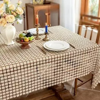 Французская прямоугольная ажурная скатерть, вязаная крючком обеденный стол, скатерть «Эдельвейс», новая скатерть для дома, прикроватная скатерть 85x85cm