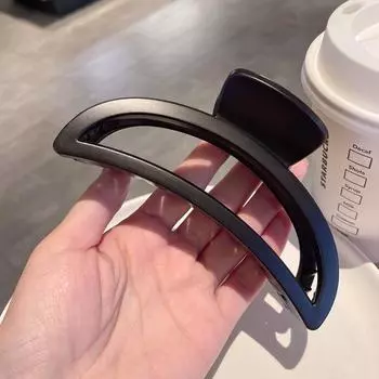 Французская ретро большая матовая акриловая заколка для волос - Черная акула