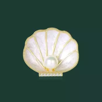Французская ретро-брошь в виде ракушки, женственная, элегантная, жемчужная, корсажная, нишевая, высококлассная, булавка, аксессуары для костюма