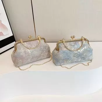 Французская ретро и модная вышитая сумочка Новая нишевая модная маленькая квадратная сумка Повседневная сумка через плечо