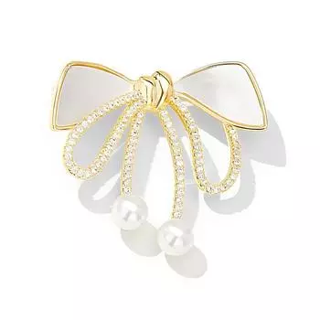 Французская ретро имитация белой ракушки брошь-бант женственный нишевый дизайн корсаж светлый роскошный костюм булавка аксессуары