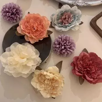 Французская ретро-красная роза заколка для волос винтажный праздничный стиль большой цветок челка боковая заколка для вечеринки пляжные аксессуары для волос для женщин шпильки