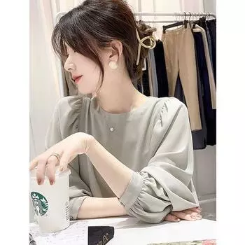 Французская ретро шифоновая рубашка женская весна-лето новый свободный дизайн рубашки топ S