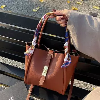 Французская ретро-сумка женская модная портативная сумка-ведро модная сумка-мессенджер через плечо красный