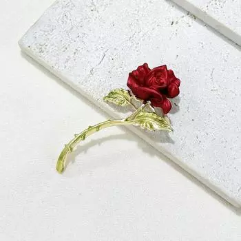 Французская романтическая красная роза брошь женская красота цветок нежная ниша булавка куртка одежда с аксессуарами подарки