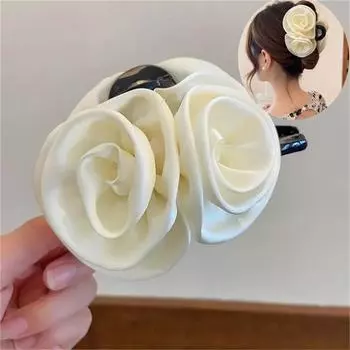 Французская роза Заколки-крабы для волос Темперамент Элегантная заколка Женщины и Девушки Принцесса Головной убор Мода Зажим-краб Женский Аксессуар для волос Size fits all