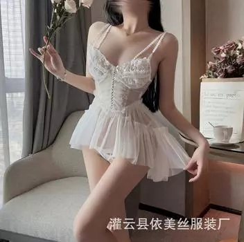 Французская сетка сексуальный подвязочный пояс полая вышивка чистое кружево перспектива девушка домашняя одежда One Size