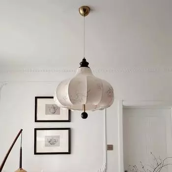 Французская средневековая тканевая маленькая люстра E27 для спальни, гостиной, ресторана, бара, декора, подвесные светильники из цельного дерева