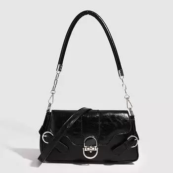 Французская сумка через плечо, черная сумка, сумка-мешок Niche Texture, сумка в стиле ретро, сумка через подмышку, универсальная сумка через плечо