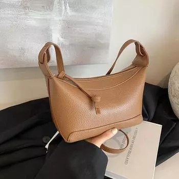 Французская сумка через плечо с рисунком личи в стиле ниши, женская, простая, для отдыха, на работу, универсальная, сумка-мессенджер 24*10*15 коричневый