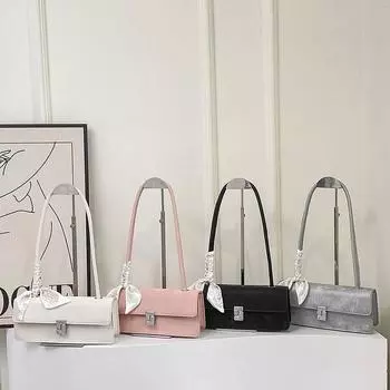 Французская сумка Niche, женская новая серебряная сумка через плечо, популярная высококачественная фактурная сумка для подмышек