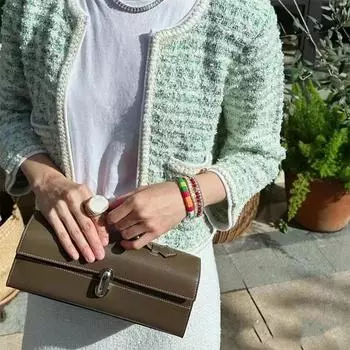 Французская сумка-ниша Kendou в том же стиле, натуральная кожа, высококачественная, легкая, роскошная, простая, маленькая квадратная сумка, ручная упаковка с надписью 27x11x7.5cm армия зеленый