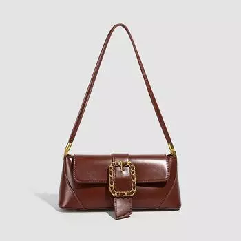 Французская сумка-подмышка Niche, модная сумка-багет на одно плечо с наклонной ручкой чёрный