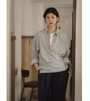 Французская свободная полосатая рубашка