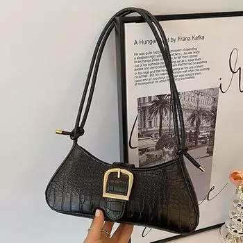 Французская текстура популярная сумка белая сумка подмышки женская 2024 новая модная однотонная французская нишевая портативная сумка-багет белый