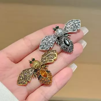 Французская винтажная брошь в виде пчелы, пальто, куртка, насекомое, алмазный сплав, булавка, аксессуары