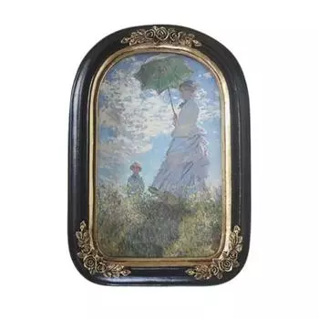 Французская винтажная фоторамка с резьбой по цветку Элегантная викторианская смола высокой четкости стеклянная настенная художественная роспись фоторамка украшение дома S чёрный