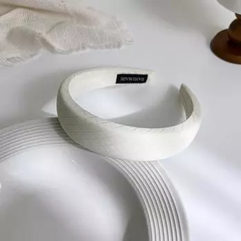 Французская винтажная повязка на голову с широкими полями, женская, ромбовидная, из губчатой ткани, повязка для волос, фиксирующий обруч для умывания, аксессуары для волос для девочек