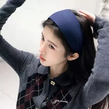 Французская вязка серая широкая повязка на голову женская высокая черепная верхняя часть волос с повязкой на голову шпилька головной убор легкие хаки