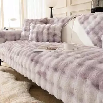 Французская высококачественная плюшевая подушка для дивана с кроликом, зимний новый стиль, утолщенная подушка для дивана в гостиной, нескользящая ткань для чехла для дивана 70x70