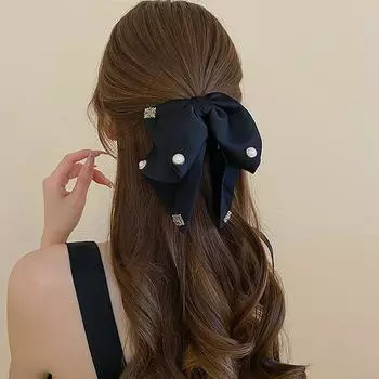 Французская жемчужная заколка-бант, зажим-краб для волос, заколка-краб для волос для женщин, универсальный зажим-акула, аксессуары для волос