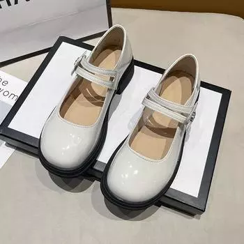 Французская женская обувь Мэри Джейн Детские весенние туфли на платформе Темпераментные одинарные туфли Маленькие кожаные туфли в британском стиле 35