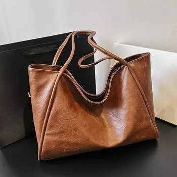 Французская женская сумка большой вместимости, новинка 2023 года, модная серия Forest, простая однотонная сумка-тоут, повседневная дорожная сумка на плечо