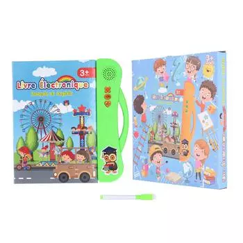 Французская звуковая книга Дети Английский Читать Музыка Интерактивная обучающая книга Образовательная игрушка День рождения зелёный