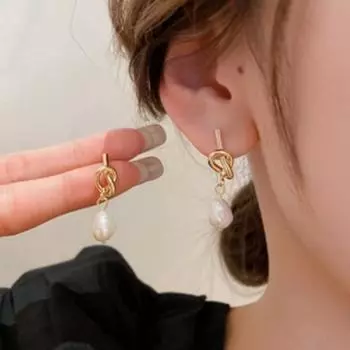 Французские элегантные барочные жемчужные серьги-подвески для корейских ювелирных изделий, вечерние женские милые аксессуары