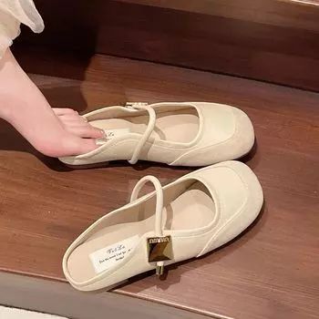 Французские элегантные ниши с юбкой на мягкой подошве вечерние туфли 2024 года лето новые нежные сказочные ветряные полутапочки для женщин 35