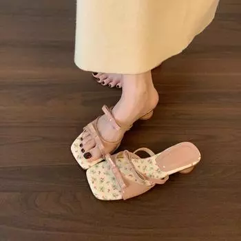 Французские элегантные туфли на танкетке женские босоножки с открытым носком и бантом на высоком каблуке лето 2025 г. 35 розовый