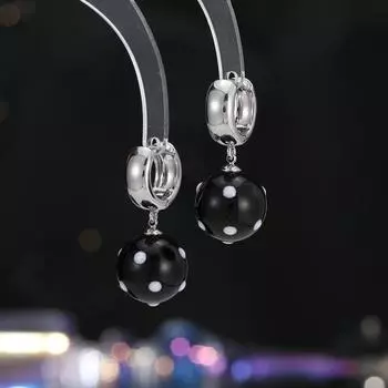 Французские элитные легкие роскошные серьги-гвоздики литературный темперамент хлопковые бусины жемчужные серьги-пряжки в иностранном стиле с узором в горошек