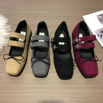 Французские балетки с плоской подошвой и неглубоким носком. Женские туфли Мэри Джейн с мягкой подошвой и одной пуговицей. 35 розы красного