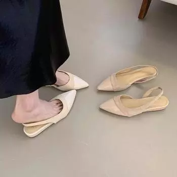 Французские босоножки розового цвета на низком каблуке с заостренным носком, туфли-лодочки, новинка весны и лета 2025 года, вечерние туфли с острым носком, темпераментные одинарные туфли 35 розовый