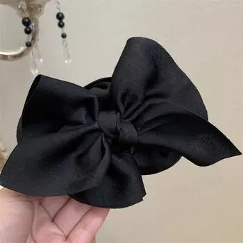 Французские черные банты для волос, большие заколки-акула, зажимы-банты для девочек, женские милые головные уборы, аксессуары для волос 1 Pcs