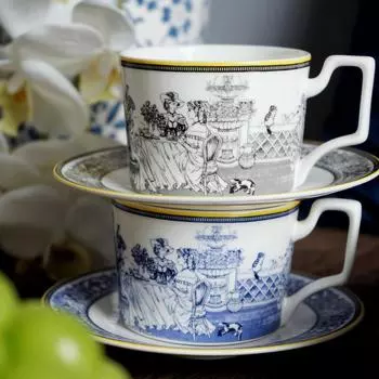 Французские керамические кружки Ретро роскошные керамические чайные чашки и блюдца набор молочные кофейные кружки домашние чашки украшение для гостиной чайный сервиз 250ML