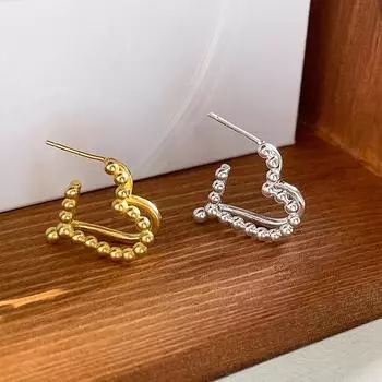 Французские легкие роскошные двухслойные серьги-гвоздики Love женские серьги Ins Niche Temperament нестандартные серьги в стиле ретро