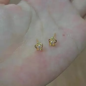 Французские мини-серьги-гвоздики в форме короны, женские легкие, роскошные, темпераментные, изысканные серьги из циркония, ювелирные изделия