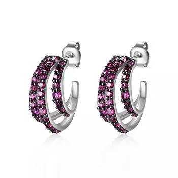 Французские модные романтические серьги-гвоздики в стиле ретро, оригинальные дизайнерские серьги из серебра 925 пробы с инкрустацией цветными драгоценными камнями 925 silver