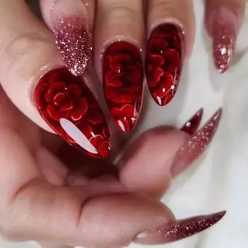 Французские накладные ногти, длинные миндалевидные ногти, маникюр, женские кончики ногтей