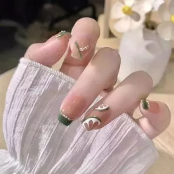 Французские накладные ногти, длинные ногти балерины, новые накладные ногти своими руками W998