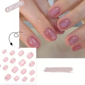 Французские накладные ногти Короткие круглые кончики ногтей Модные накладные ногти для DIY