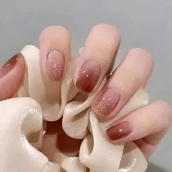 Французские накладные ногти Короткие круглые кончики ногтей Модные накладные ногти для DIY