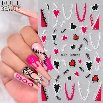 Французские наклейки для ногтей Камея Наклейки для нейл-арта Красочные слайдеры Маникюр Декор