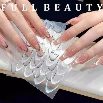 Французские наклейки для ногтей, наклейки для дизайна ногтей, красочные слайдеры, декор для маникюра